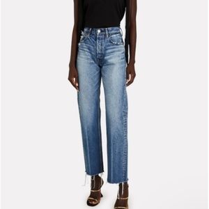 Moussy Vintage Ashley Blue Wide Straight Leg Jeans